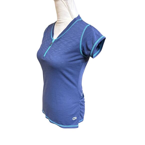 Club Ride Deer Abby Blue Serging Detail Shor Sleeve Back Pocket MTB Shirt - S - Picture 5 of 9